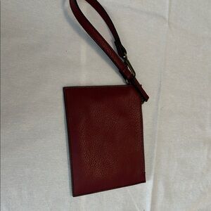 Burgundy Leather Wristlet